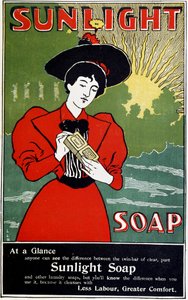 Annonce for Sunlight husholdningssæbe, c1890 af Unbekannt