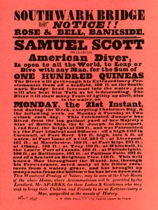 Annonce for stuntshows af Samuel Scott, 1840, 1948. af Unbekannt