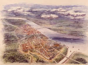 Luftfoto af Londinium London fra det nordvestlige, c2. århundrede af Unbekannt