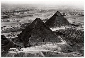 Luftfoto af pyramiderne i Giza, Egypten, fra en zeppelin, 1931 1933 af Unbekannt
