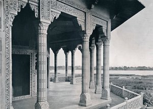 Agra. Balkon på Jasmintårnet, c1910. af Unbekannt