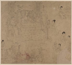 Album med daoistiske og buddhistiske temaer: Kings of Hells: Leaf 28, 1200-tallet. af Unbekannt