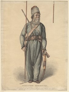 Alexander Zemlyanukhin, kosak fra Don-regimentet, ca 1813 af Unbekannt