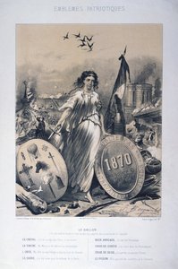 Allegori over franske patriotiske emblemer, 1870 af Unbekannt