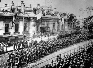 Allierede soldater og sømænd i Vladivostok, Rusland, september 1918 af Unbekannt