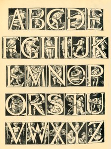Alfabetdesign til fliser, 1864, 1881. af Unbekannt