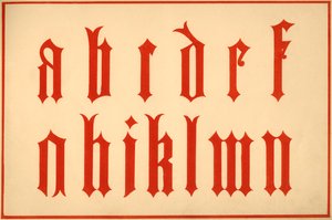 Alfabet, bogstaverne a-n, små bogstaver af Unbekannt