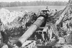 Amerikansk 14 tommer jernbanekanon, Meuse-Argonne Offensive, Frankrig, 1918 af Unbekannt