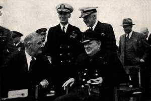Amerikansk præsident og britisk premierminister, 14. august 1941, 1945. af Unbekannt
