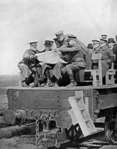 En aktiv tjenestekonference på vestfronten, første verdenskrig, 1917, c1920 af Unbekannt