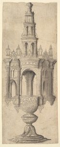 En arkitektonisk monstrans, ca. 1530-40. af Unbekannt