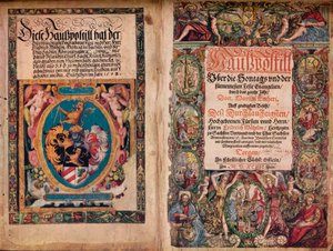 An Early Autograph Album: A Hauspostill fra Martin Luthers værker, c1550 af Unbekannt