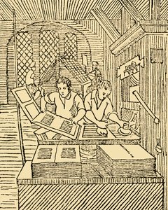 An Early Printers Office, c1930. af Unbekannt