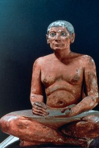 Oldægyptisk figur af en siddende skriver, 25.-24. århundrede f.Kr af Unbekannt