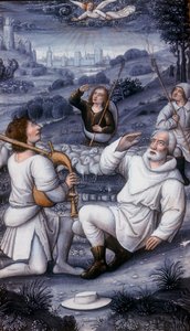 Engel, der tilkalder hyrderne til fødselaren, 1500-tallet af Unbekannt