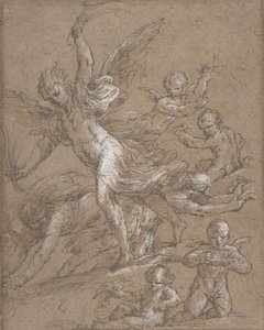 Engle og Putti, 1600-tallet. af Unbekannt