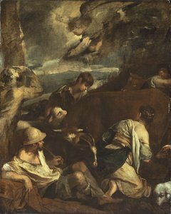 Bebudelse til hyrderne, ca. 1710. af Unbekannt