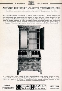 Antikke møbler, tæpper, gobeliner osv., 1921 af Unbekannt