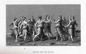 Apollo og muserne efter Giulio Romano, 1882 af Unbekannt