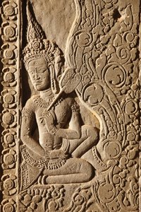 Apsara Dancer Carving i Angkor Wat, Siem Reap, Cambodia af Unbekannt