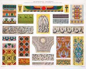 Arkitektoniske ornamenter, c1800-tallet af Unbekannt