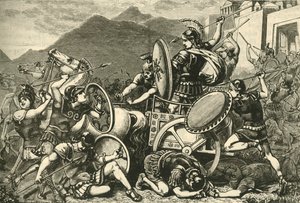 Aristomenes kæmper sig ud af Eira, 1890. af Unbekannt