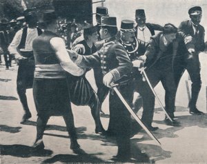 Arrestation af Gavrilo Princip, snigmorder på ærkehertug Franz Ferdinand, 1914 af Unbekannt