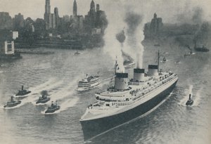 Ankomst til New York of the Normandie, 1936 af Unbekannt
