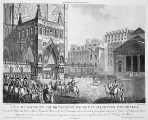 Ankomst til Notre Dame, 2. december, 1804, 19. århundrede af Unbekannt