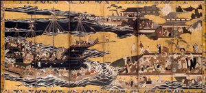 Sydbarbarernes ankomst, ca. 1600. af Unbekannt