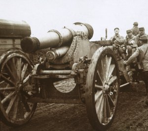 Artillerikolonne ved Verdun, Nordfrankrig, c1914-c1918 af Unbekannt