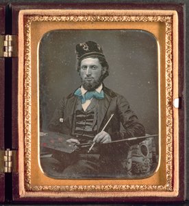 Kunstner med sin palet og pensler, ca. 1850