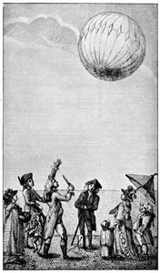 Ascension af en Montgolfier-ballon, slutningen af det 18. århundrede, 1910 af Unbekannt
