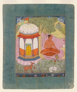 Asketisk i et landskab, der illustrerer den musikalske tilstand Bangali Ragini, c1675 af Unbekannt