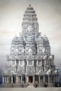 Asian Civilizations Museum, Angkor, Udforskning af Cambodjas hellige by, Restaurering af det centrale tårn i bayonen, Louis Delaporte og Henri Deverin, Cambodia af Unbekannt