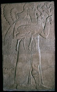 Assyrisk relief af en bevinget figur, 9. århundrede f.Kr af Unbekannt