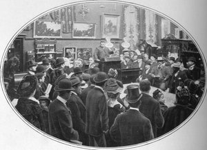 Auktion i gang hos Phillips auctioneers, London, c1901 1901 af Unbekannt