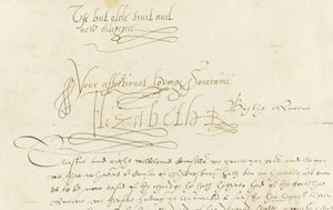 Autografbrev fra Dronning Elizabeth I til Mary, Queen of Scots, 1584 af Unbekannt