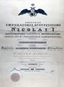 Babbage Diploma fra Imperial Academy of Sciences Petropolitan af Unbekannt
