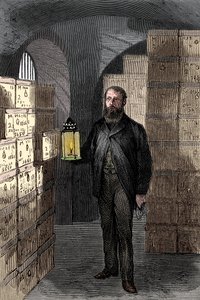 Seddellager i Bank of Englands hvælvinger, c1870 af Unbekannt
