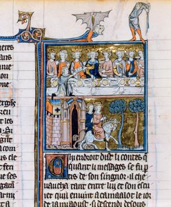 Banket og ryttere, c1280-1290 af Unbekannt