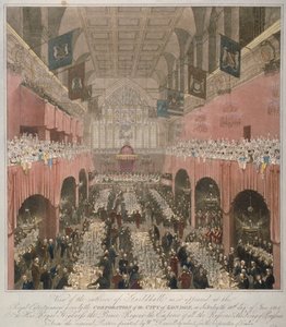 Banket i Guildhall, City of London, 1814-1815. af Unbekannt
