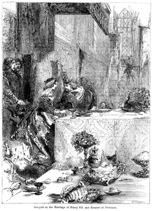 Banket ved ægteskabet mellem kong Henrik III 1207-1272 og Eleanor af Provence c1223-1291, 1236 af Unbekannt