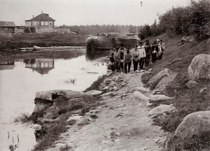Barge haulers on the Volga, Russia, c1895 af Unbekannt
