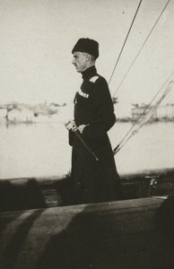 Baron Pyotr Nikolayevich Wrangel på Yachten Lucullus. Lemnos, 1921. af Unbekannt