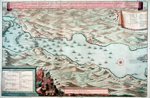 Slaget ved Vigo Bay, Spanien, 12. oktober 1702 af Unbekannt