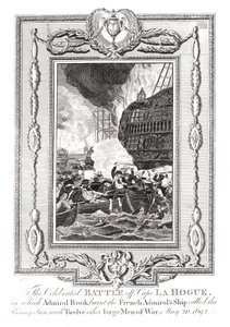 Slaget ved Cape LaHogue, 1692 af Unbekannt