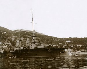 Slagskib ved Villefranche, Frankrig, c1914-c1918 af Unbekannt