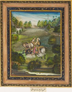 Baz Bahadur og Rupmati, c1820 af Unbekannt