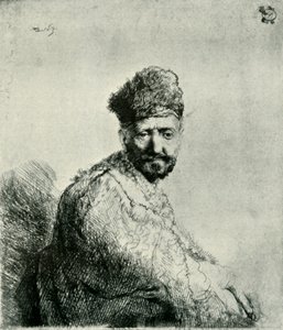 Skægget mand i en pelset orientalsk kasket og kappe: kunstnerens far, 1631, 1906. af Unbekannt